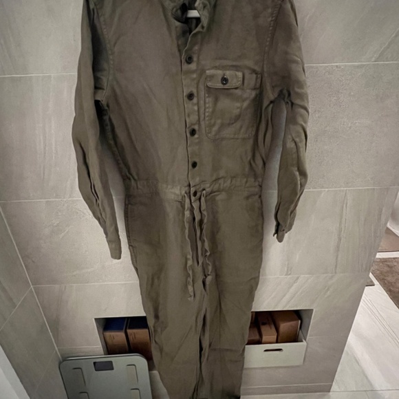 Alex Mill Olive Green Linen Jumpsuit - Picture 3 of 3